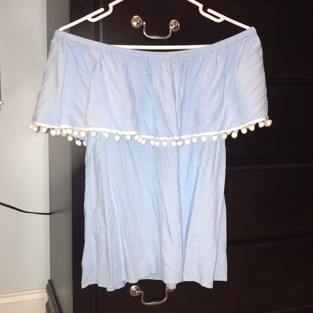 Pom Pom off the shoulder top